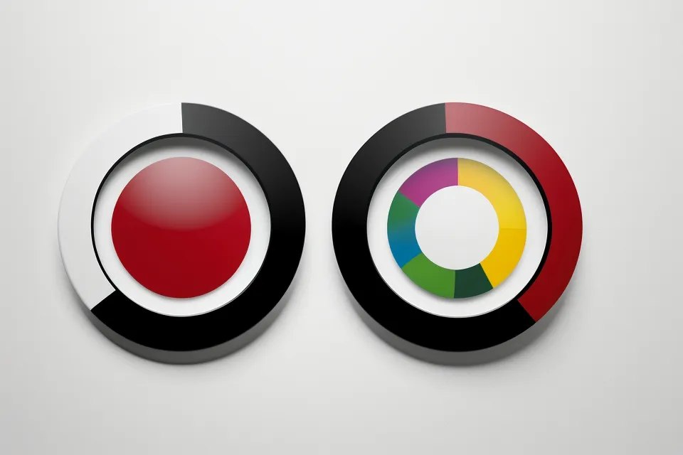 Vergleich zwischen komplexem Kurslogo und reduziertem Favicon-Symbol für das Coachy Branding